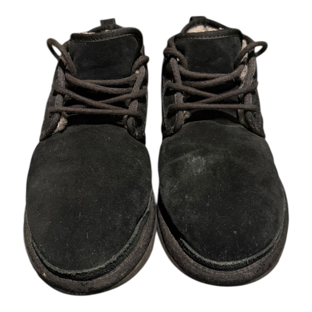 UGG Neumel Boots Men’s Size 9 Black Suede Sheepskin Chukka Ankle - Picture 4 of 9